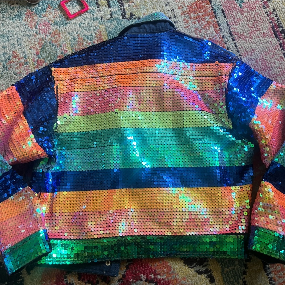 Show Time Sequined Multicolored Jacket One Size - image 6